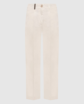 Peserico Ivory pants with branded patch P04987T2300802