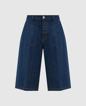 Ami Paris Blue denim shorts with logo patch HSO837DE0122