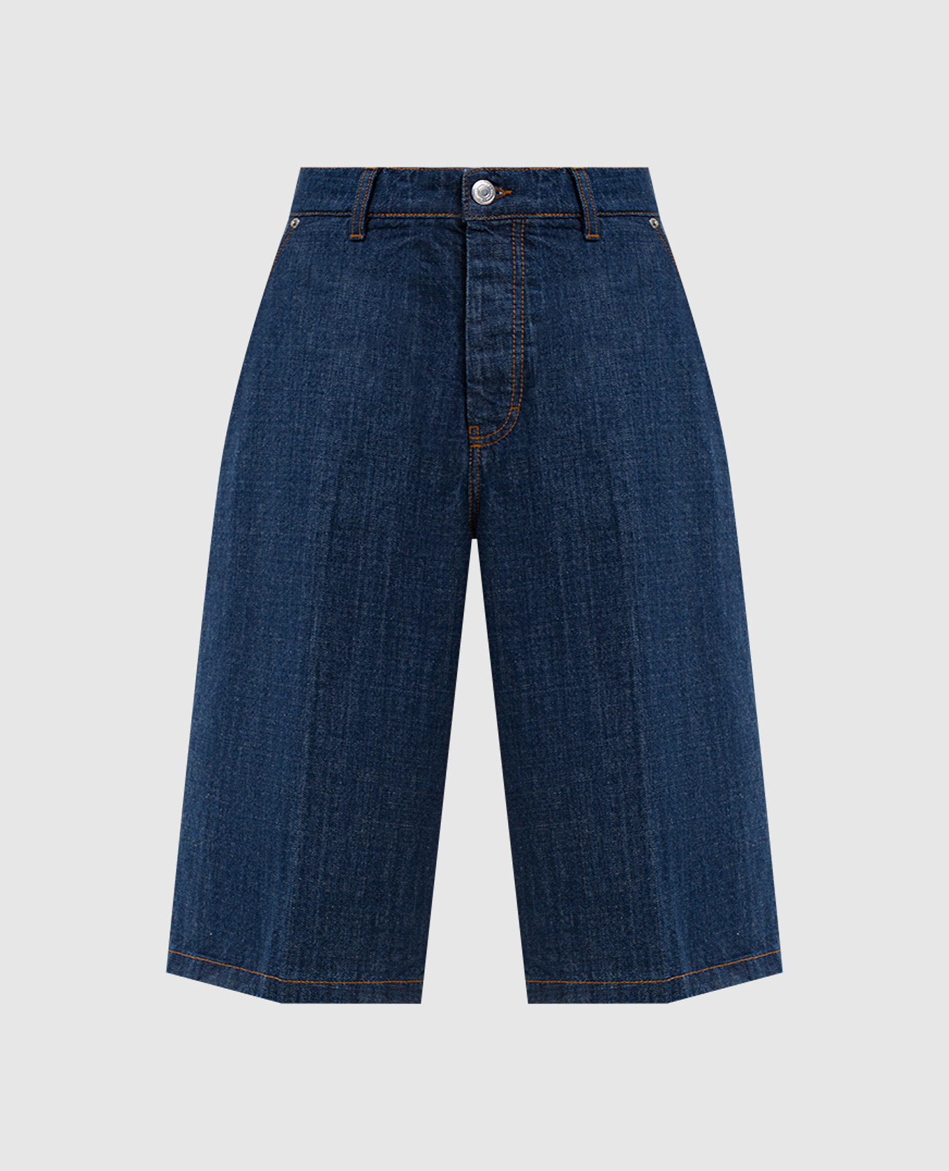 

Blue denim shorts with logo patch Ami Paris