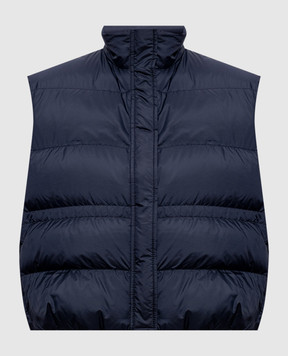Brunello Cucinelli Blue down vest with monil chain MD5987612P