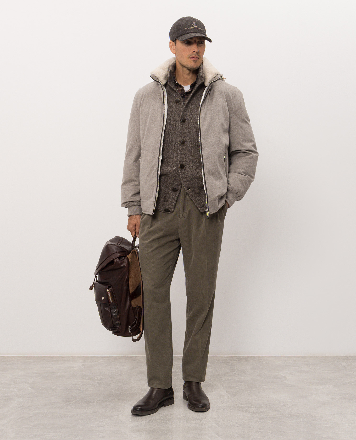 Brown checkered shirt Brunello Cucinelli 2