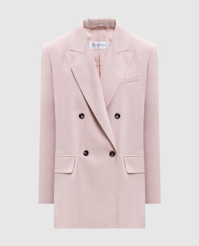 Max Mara Pink double-breasted jacket OMBROSA made of wool and silk MXMOMBROSA