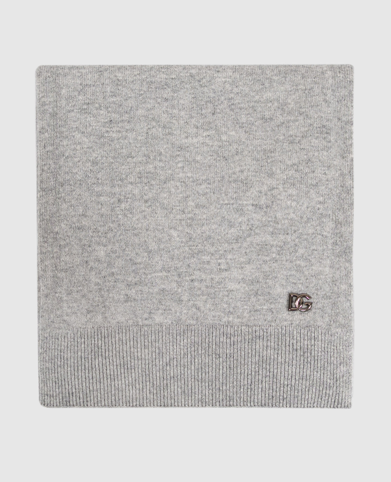 Grey melange cashmere scarf