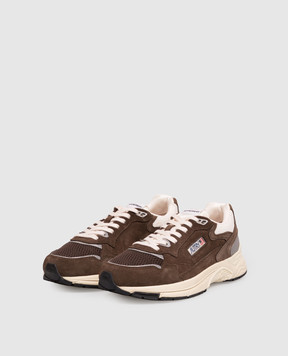 AUTRY Brown Hyperway combination sneakers HYLMUM25