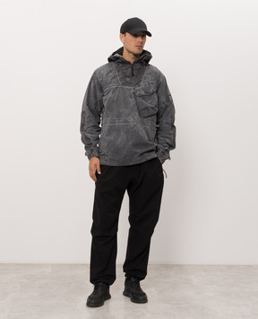 Stone Island Gray anorak with branded embroidery L2S15Q100035S00V1