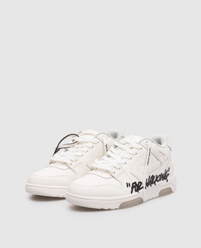 Off-White Out Of Office For Walking White Leather Sneakers with Print OMIA189C99LEA01A