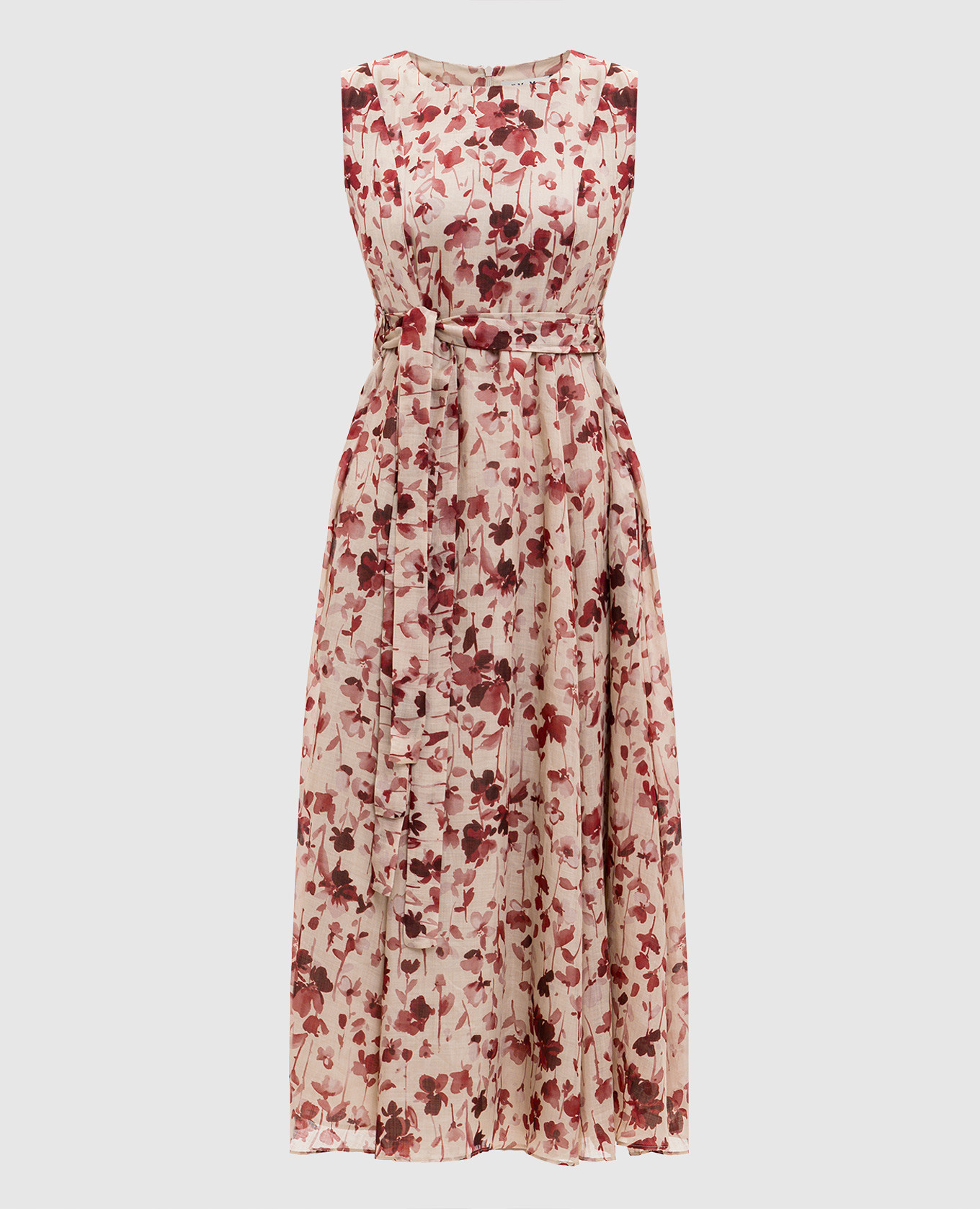 ALIBI beige dress with floral print frame