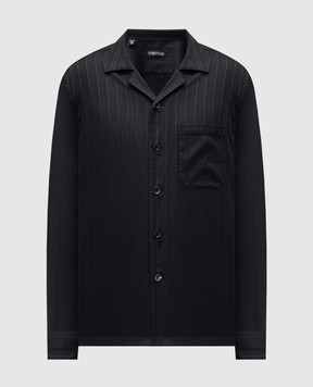 Tom Ford Black shirt with patterned silk HXH011FMC292