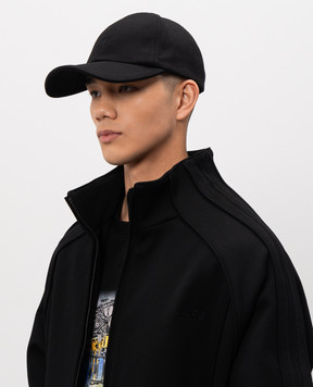 Juun.j Black cap with logo embroidery JC618BP015
