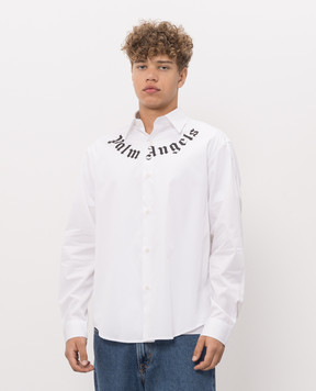 Palm Angels White shirt with contrast logo PAMGE001FB001