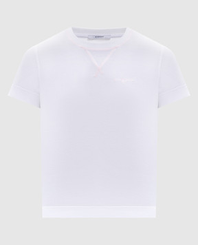 Givenchy White T-shirt with logo embroidery BW70FJ3YV1