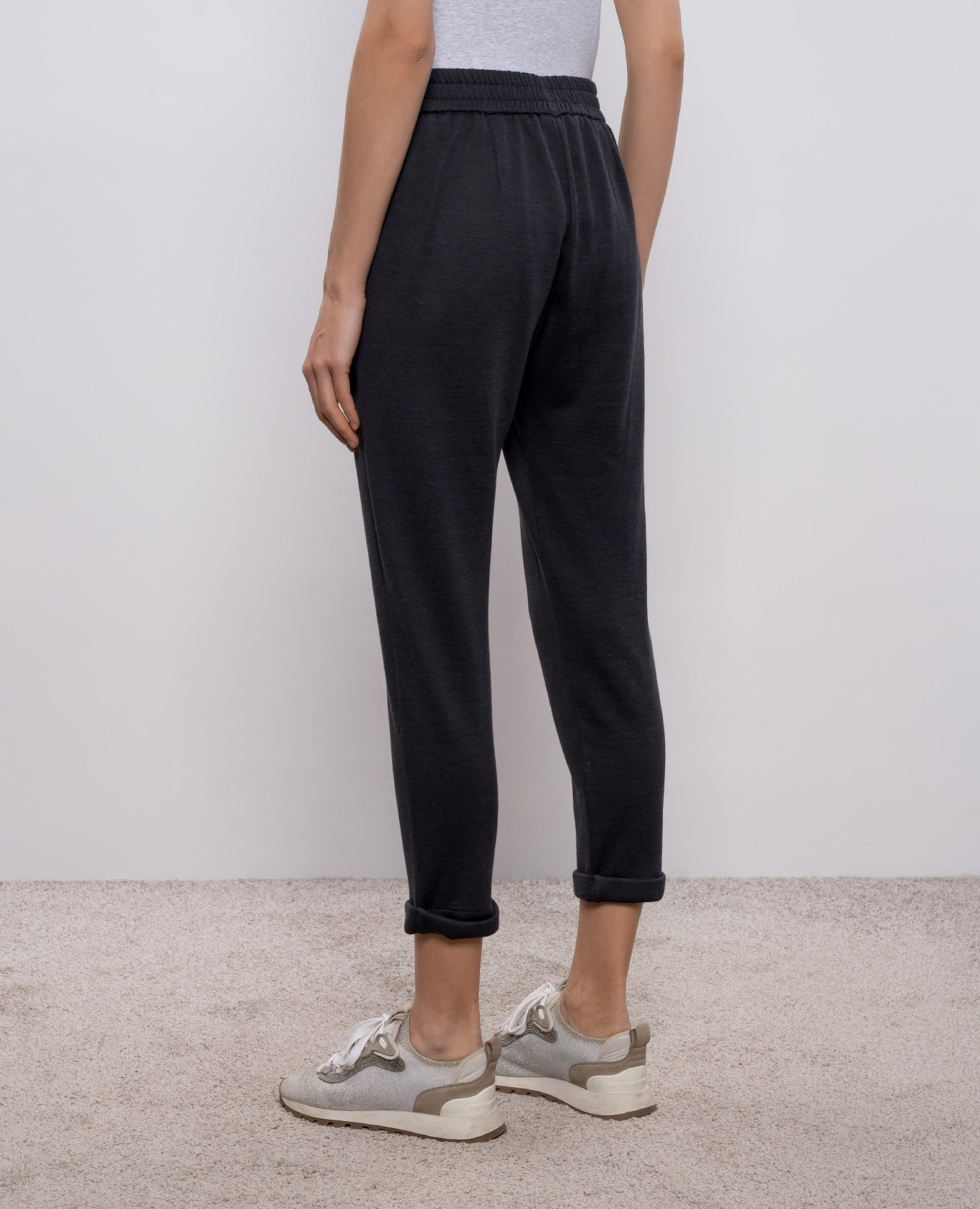 

Grey sweatpants with silk Brunello Cucinelli