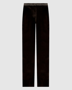 Peserico Dark brown velvet pants P04528A3401