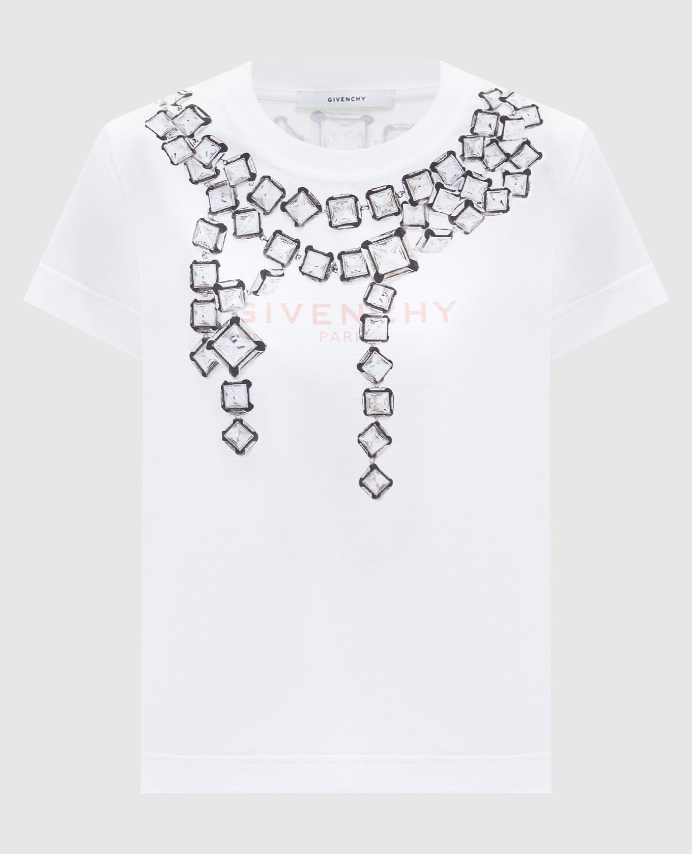 Deconstructed Crystals White T-Shirt Givenchy