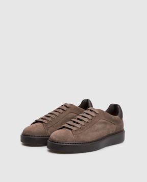 Doucal's Brown suede sneakers with logo patch DU2852ALEXPF880