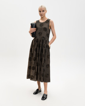 UMA WANG Brown Adral dress with polka dots UP5006