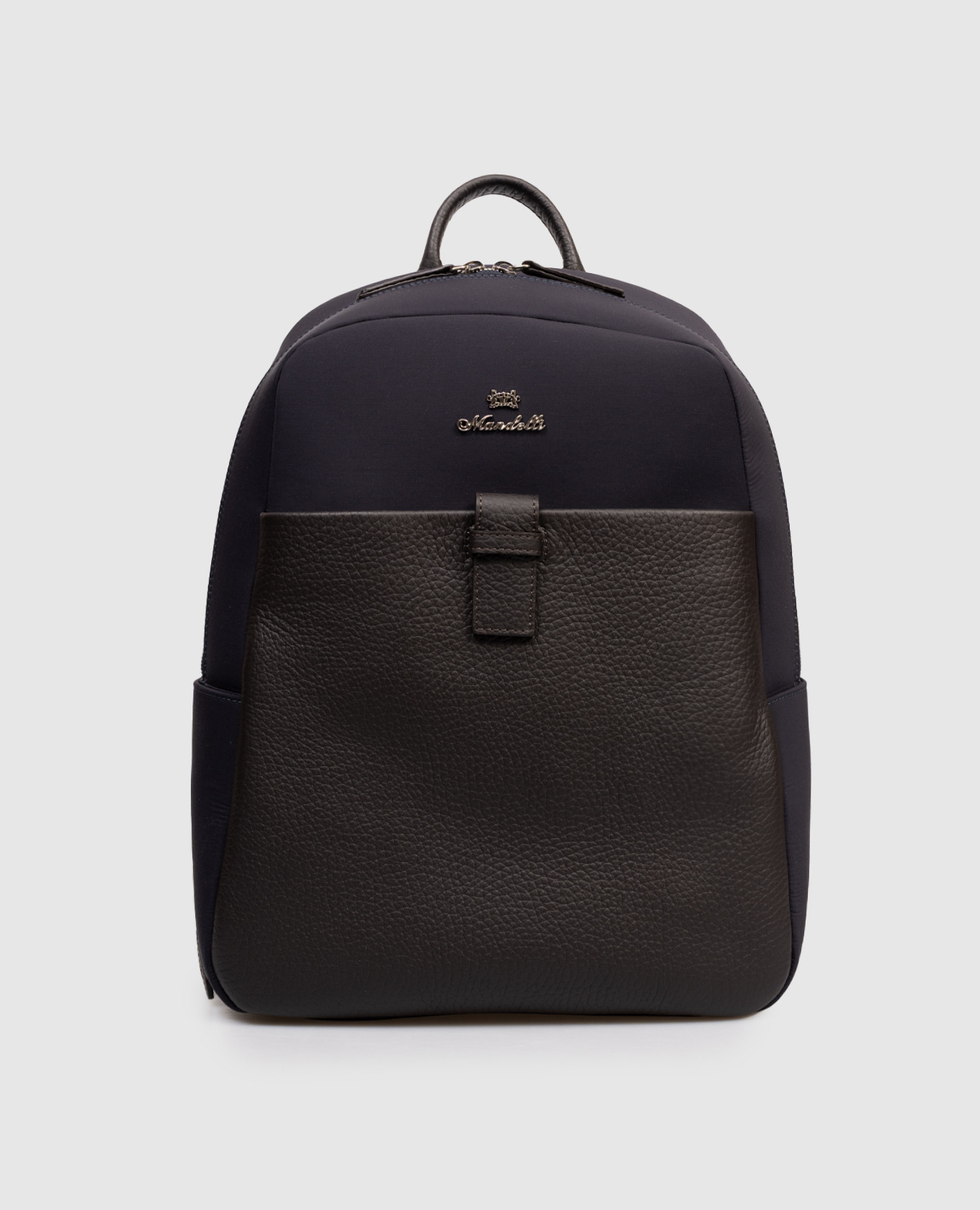 

Blue combination backpack with textured logo Enrico Mandelli