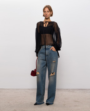 Dolce&Gabbana Black silk blouse F7BR1TFU1AT