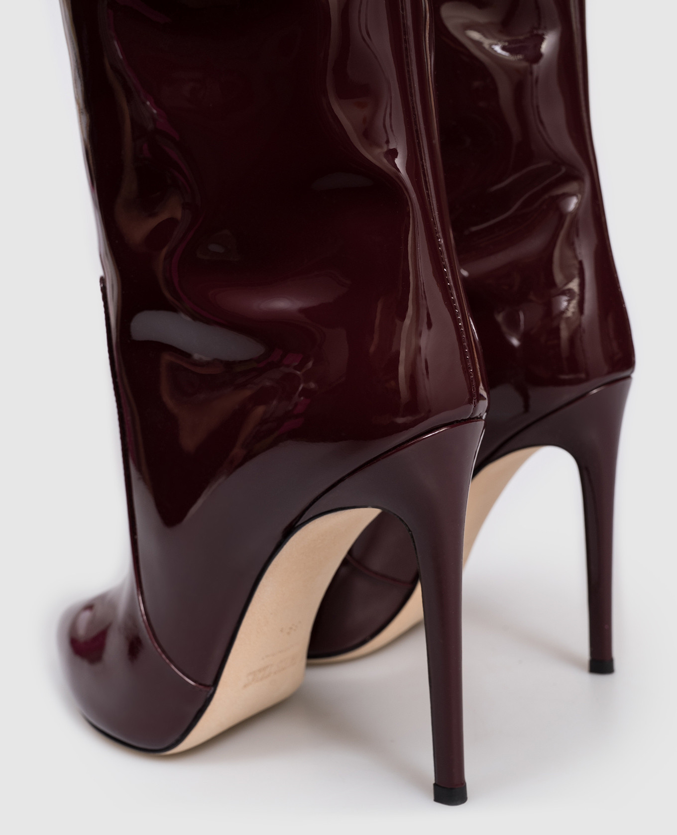 

Red leather patent boots Paris Texas