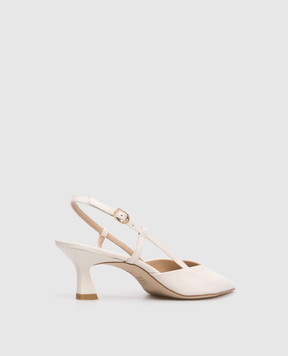 Stuart Weitzman VINNIE white patent leather slingbacks SJ435