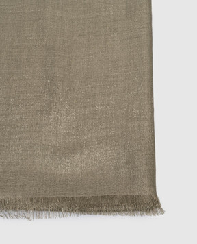 Brunello Cucinelli Khaki stole with cashmere and lurex silk MSCDAR097