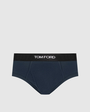 Tom Ford Blue briefs with logo pattern T4LC11040