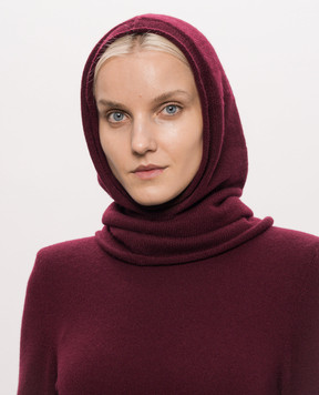 Allude Burgundy cashmere hood 26511225