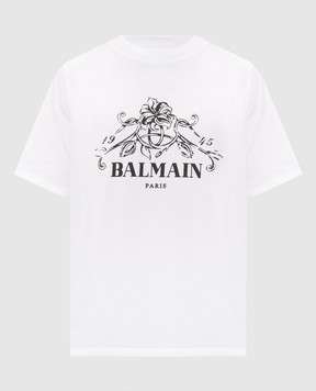 Balmain White T-shirt with print HH1EG275BD65
