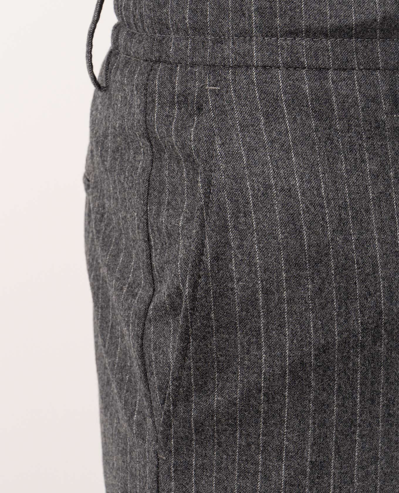 Gray striped wool pants Canali 5