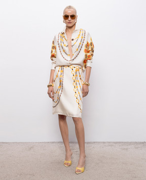 Versace Ivory printed silk blouse 10242211A18007