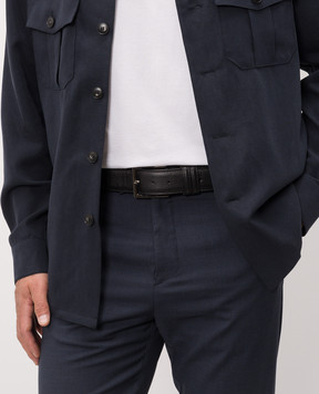 Cashmere&Whiskey Black leather belt DEER