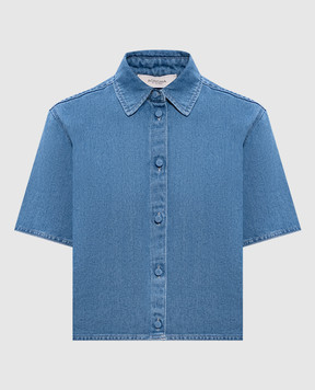 Agnona Blue denim shirt with linen TD1119YU2131