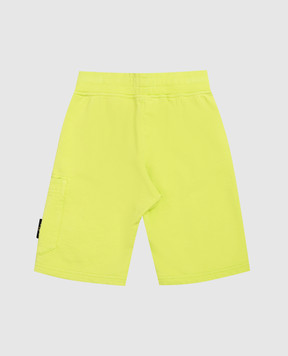 Stone Island Children's green shorts with logo patch L1S166200006S004014