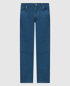 Enrico Mandelli Blue slim jeans with logo patch 0MIAMI5335