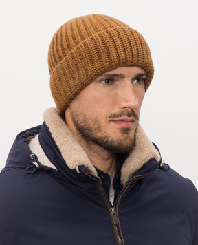 ISAIA Brown wool and cashmere hat BRK066Y0564