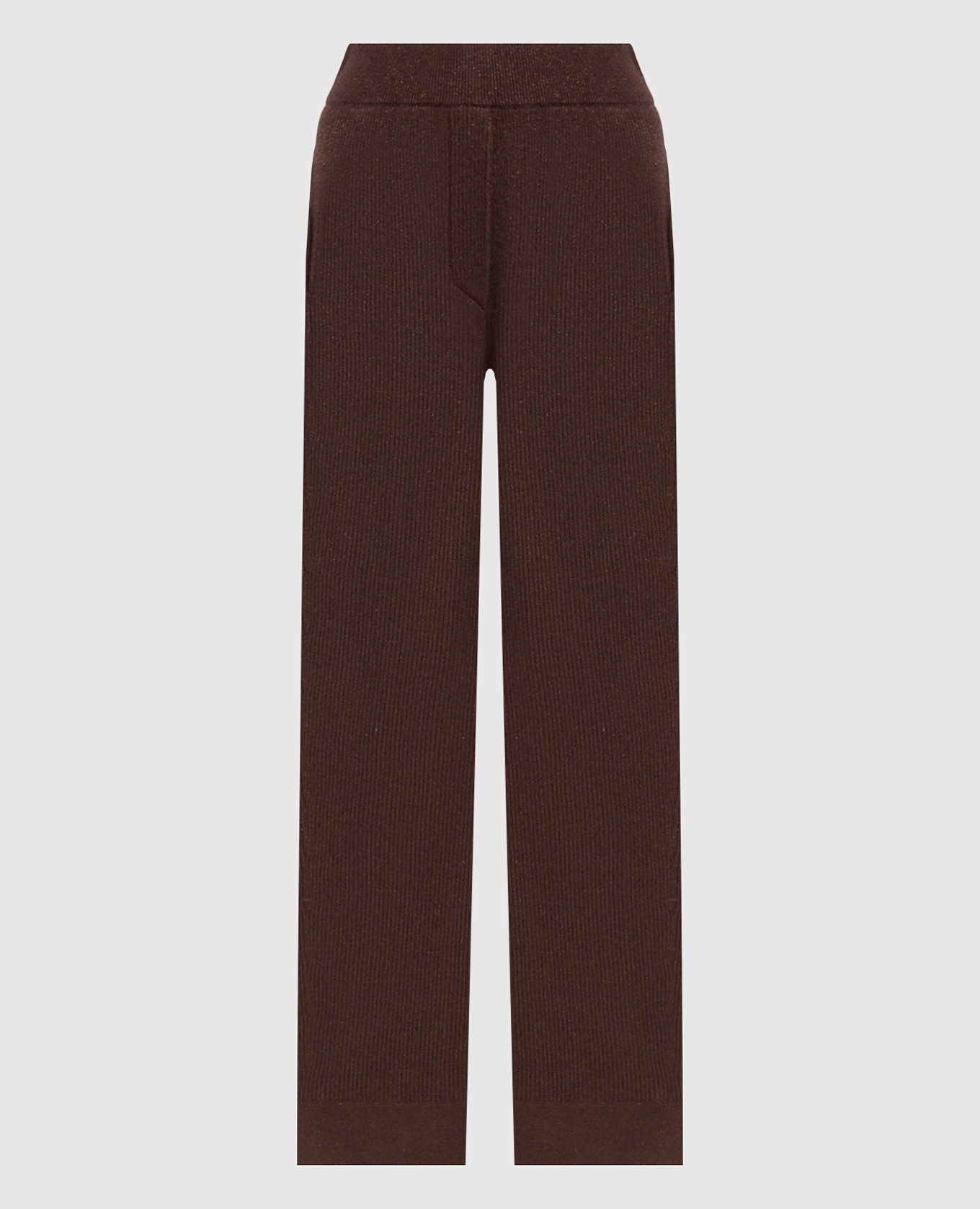 Pantaloni della tuta marroni in cashmere e lurex