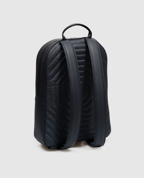 Stefano Ricci Blue leather backpack with textured emblem ND150UMR