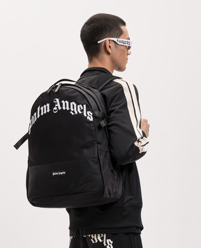 Palm Angels Black backpack with logo print PMNB02IS26FAB001