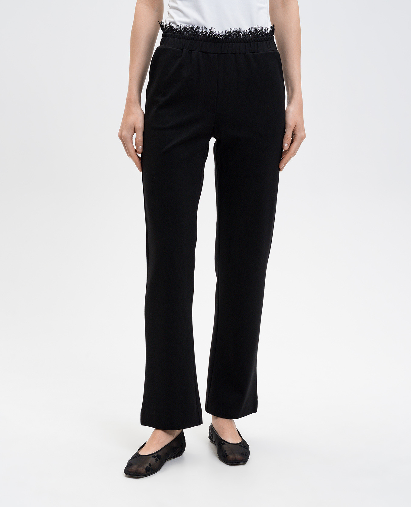 

Black flared pants with lace Twinset