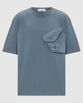 Stone Island Blue T-shirt with pocket L2S152100008S0500