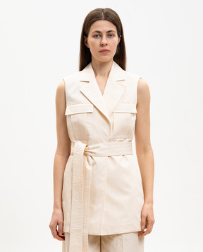 JOSEPH Diafa ivory linen vest JF009694