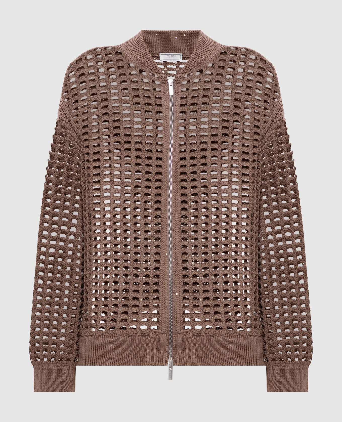 

Brown openwork cardigan with sequins Peserico