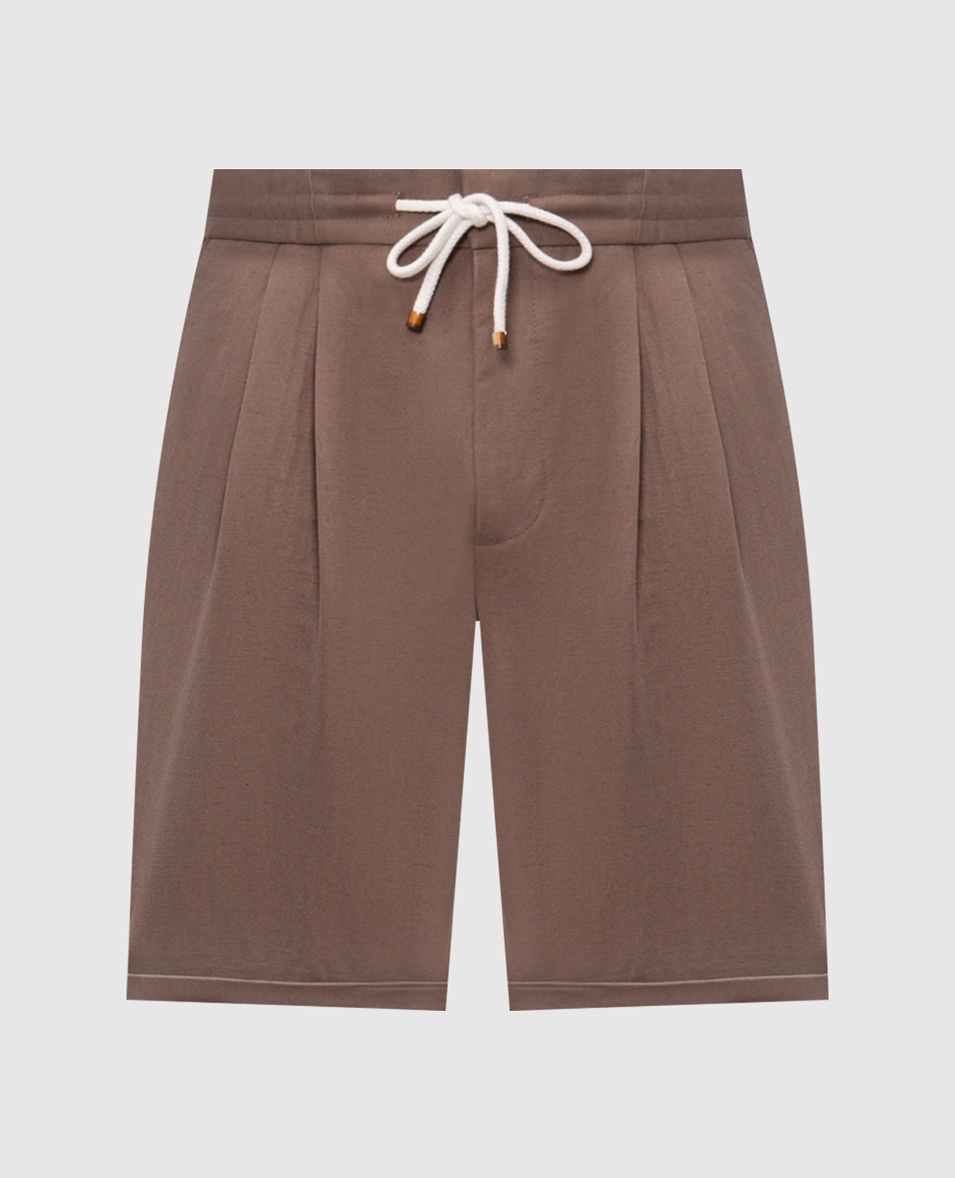 Brown linen shorts
