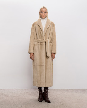 Rindi Beige mink fur coat with a smell 061VS026GOLDENPASTEL