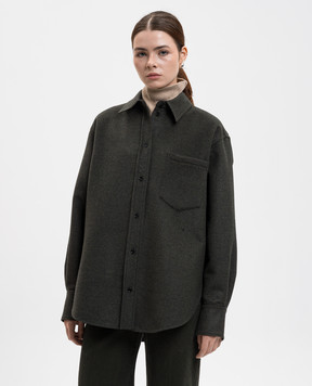 Victoria Beckham Green wool and cashmere shirt 1425WSH005278L