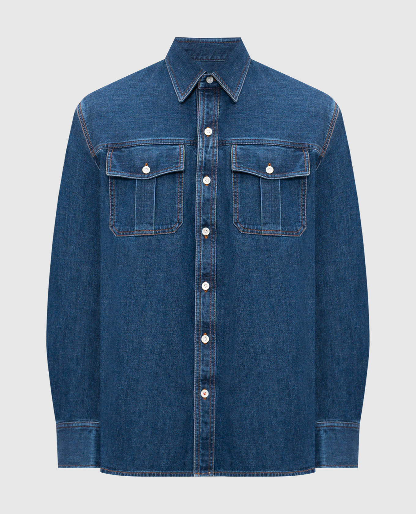 Blue denim shirt ISAIA