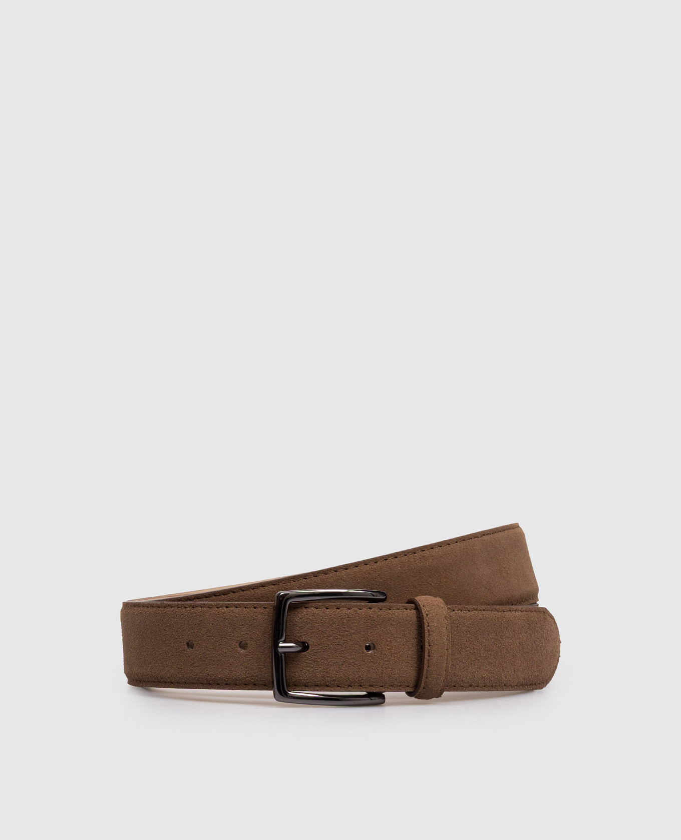 

Brown suede belt with logo Peserico