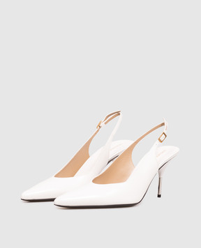 Versace Nyx white leather slingbacks 10244361A17282