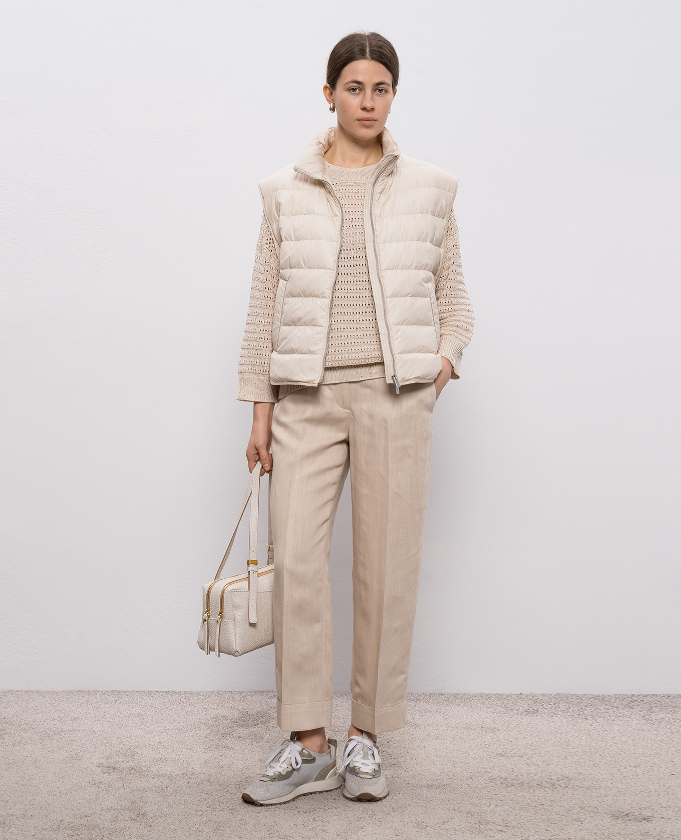 

Beige openwork jumper with sequins Peserico