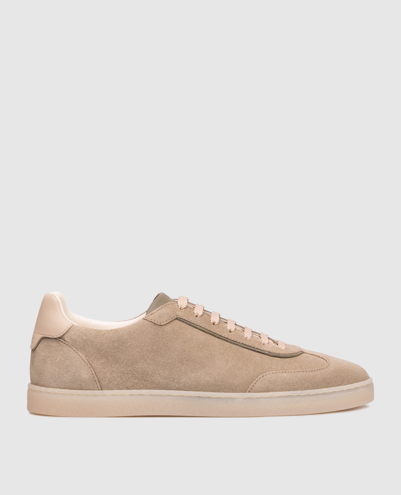 Green suede sneakers with emblem